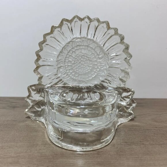 Vintage Flower Glass Votive Candle Holder Partylite 1990s Home Decor - Picture 6 of 7